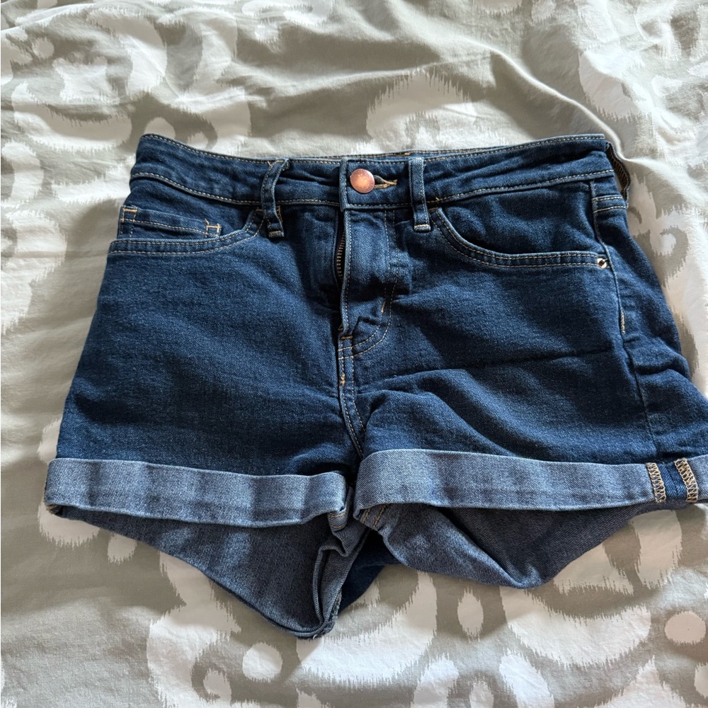 H&M Blue Jean Shorts Cuffed Hem